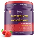 Keto Vitals Antioxidant Electrolytes Powder - Směs elektrolytů s draslíkem, hořčík, sodík, vápník 124; Keto Electrolytes dodatek Energy Drink Mix 124; Sugar- Free, Nulové kalorie, Nulové sacharidy