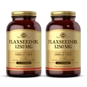 Solgar Flaxseed Oil 1250 mg - 100 Softgels, Pack of 2 - Concentrated Plant Source of Omega33 Alpha- Linoleic Acid (ALA) - Non- GMO, Gluten Free - 100 Total Servings
