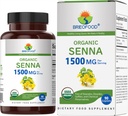 Brieofood Organic Senna 1500mg, 45 Servings, Vegetarian, gluten Free, 90 Vegetarian Tablety
