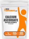 BulkSupplements.com kalcium askorbát prášek - Buffered vitamin C, vápník dodatek s vitaminem C - gluten zdarma, 1g na servírování, 500g (1,1 lbs) (balení po 1)