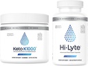 Hi- Lyte Keto K1000 Electrolyte Powder 124; Hydration Powder Drink Mix 124; Surová minerální aroma, No Stevia CU124; 50 Servings CU124; Plus Electrolyte Náhradní kapsle pro rychlou rehydrataci