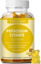 Kalium Gummies pro dospělé děti, bez cukru, podpora Leg křeče & Muscle & Heart zdraví, Vital Electrolyte, jako draslík Citrát, Nejlepší draslíkové gumy pro kameny, Vegan, Non- GMO, Lemon Flavor, 60
