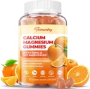 Zinkové gumy vápníku s vitaminem D3 & K2 - vysoká absorpce Glycinát hořčíku 400mg - Doplněk vápníku bez cukru - Podpora svalového moku a imunity - pro dospělé ženy