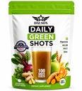 Denní zelené výstřely - Superfood Powder with Wheatgrass, Matcha, Beetroot, Ashwagandha, Turmeric & Prebiotics - Immunity & Energy Supplement - 100 střel