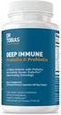 Dr. Tobias Deep Imunitate Probiotics & Prebiotics, Dual Action Digestion & Imunitation Support with PreforPro Prebiotics & Layed Release Spore Forming Probiotics for Women & Men, 120 Capsules, 60 Servings
