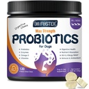 Probiotika pro psy, Freeze- Sušený pes Probiotika a trávicí enzymy, Plus Omega-3 pro Itchy kůže, 3- in-1 Prebiotika pro stravitelné zdraví, Dog Vitamíny a doplňky pro imunitní zdraví, 120 Bites