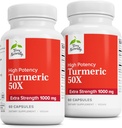 Terry přirozeně kurkuma 50X - Dietní dodatek pro podporu mozku a srdce - Extra síla kurkuma na pomoc imunitní zdraví - Non- GMO dodatek - 60 Kapsle, 2 Pack