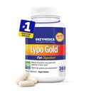 Enzymedica Lypo Gold, High Potency Lipase Digestivní Enzymy pro tuk Digestion, Podporuje příležitostné Bloating Relief & Digestive Health, Keto- Friendly, Vegan, 240 Kapsle