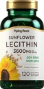 Piping Rock Sunflower Lecithin Softgel Kapsle 124; 3600 mg Dubrovníku 124; 120 Počet 124; Bohaté na fosfatidylcholin 124; Soy Free, Non- GMO, gluten Free