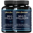 Multi kolagen Peptides Types I, II, III, V & X Hydrolyzované proteinové kapsle - Grass- Fed, Směs s trávicím enzymem - pro pleť, vlasy, nehty, klouby & Gut zdraví, bez příchutí (60 Počet (balení po 2))