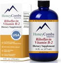HoneyCombs vitamin B2 Riboflavin dodatek tekuté kapky - vysoká potence vitamin B2 pro muže a ženy - Udržovat zdravé trávení, nervový systém, vlasy, kůže, hřebíky - Vegan tekuté vitamíny (16 Fl oz)