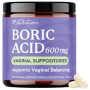 Suppozitory kyseliny borité pro ženy 600mg / 100 mg; rovnováha pH, vaginální zápach a svědění 124; femininní hygiena a inhalační podpora zdraví 124; kyselina boritá pro ženy vaginální podložky 124; nevonná, veganská 124; 30 Ct