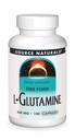 Zdroj Naturals L-glutamin - Volný formulář Amino Acid, který podporuje Metabolickou energii - 100 Kapsle