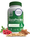 Zdraví Thru Nutrition GlucoPro Max - s 1,500mg Berberine, Chrominex + Chromim, a 1,000mg Skořice 124; Vegan, Non- GMO, gluten zdarma 124; Balení 90