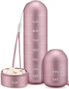 Zannaki Metal Moisture Proof Weekly Pill Organizátor, Stackable Aluminium Alloy BPA Bezplatné cestování 7 den Pill Box Pouzdro vodotěsné a velké kompartment držet pilulky, vitamíny, rybí olej, doplňky