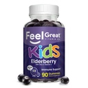 Cítit velký vitamin Co. Elderberry Gummies pro děti 124; Imunitní podpora 124; Přírodní antioxidant imunitní Booster 124; s vitamínem C a zinkem 124; Gluten Free & Vegetarian Gummies 124; 90 Gummies