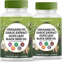 Oregano Oil, Česnek Extract, Olive Leaf, Black Seed Oil, Astragalus- Imunitate Support & Digestive Health Supplement for Women and Men- 120 Count