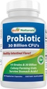 Nejlepší Naturals Probiotic 10 Strains & 30 Billion CFU střevní Flora, 60 Veggie Kapsle (60 Počet (balení po 1))