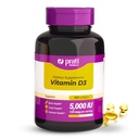 Vitamin D3 5000 IU - 500 Softgels - Podporuje obranný systém, zdraví kostí a svalů - Rodinná velikost