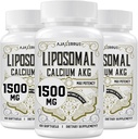 Lipozomální kalcium AKG dodatek 1500 MG (alfa- ketoglutarická kyselina), vysoká absorpce, účinnější než AAKG, Ca AKG pro dlouhověkost, věková obrana, celulární energie, metabolická funkce, 180 Softgels