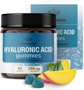 HERBAMAMA Hyaluronic Acid Gummies - 250mg Čistá Hyaluronic Acid for Hair, Skin & Nails Support - Vegan, Non- GMO Kožní elasticita Dodatek - 60 Pectin- based Mango- ochucené Chews