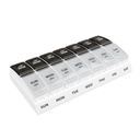 EZY DOSE Weekly (7- Daily AM / PM Pill Case, Planner medicíny, Vitamin Organizátor, Doplněk Kontejner, Malé Pop- out Compartments, Designed for Travel, 2 krát denně, Black and Clear Lids