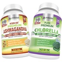 ČERSTVÁ ZDRAVOTNÍ CARE Ashwagandha KSM 66 a Chlorella Detox Superfood - Bundle