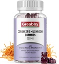 Cordyceps 2000mg Gummies, Houby Bylinné doplňky, Cordyceps Houbový extrakt - Cordyceps Houbový Gummies, Natural Energy (60 Počet)