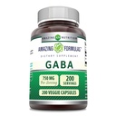 Amazing Applicas GABA 750mg Per Serving Veggie Capsules Dodatek 124; Non-GMO CLANE124; Gluten Free CLANE124; Made in USA CLANE124; Ideální pro vegetariány (200 Počet)