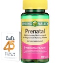 Spring Valley Prenatal Multivitamin 100 tablet, Prenatal Vitamíny pro ženy, Těhotenství musí mít Folátový dodatek, Bundle s Luall 45 Diabetes Decoded