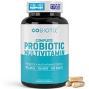 GOBIOTIX Multivitamin s probiotiky a trávicími enzymy - 25 miliard CFU - stravitelné zdraví, probiotika pro ženy a muže - Lepidla zdarma pilulky - 90 Kapsle