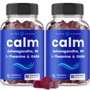 NutraChamps Calm Gummies, Stress Gummies dodatek s Ashwagandha, L-Theanine, GABA, Vitamin B6 & Lemon Balzám, 90 Gummies (balení po 2)