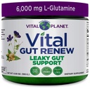 Vital Planet - Vital Gut Reew Powder Supplement for Leaky Gut Repair with L-glutamin, Marshmallow and Ginger Root, DGL Licorice Root and Organic Aloe Vera, L Glutamine 6000mg 6.88 oz