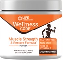 Life Extension Wellness Code ® Svalová síla & Obnovit Formule, Vitamin D3, ß-Hydroxy-ß-Methylbutyrát Monohydrát (HMB), Muscle Health, Gluten Free, Non- GMO, 94.2 g