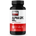 FORCE FACTOR Alfa GPC Brain Supplement for Memory and Focus, Mood Support Supplement with Alpha GPC 600mg, Premium Quality, Vegan, Non- GMO, 60 Kapsle
