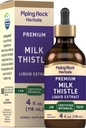 Piping Rock Milk Thistle Extract Liquid Drops CLAS124; 4 Fl Oz CLAS124; Herb Tincture dodatek CLAS124; Alkohol zdarma CLAS124; Vegetarian CLAS124; non GMO, gluten zdarma