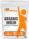 BulkSupplements.com Organic Inulin Extract Powder - Příplatek k vláknu, bylinný dodatek - Inulin Powder Organic, Gluten Free - 2g per Serving, 100g (3.5 oz) (balení po 1)