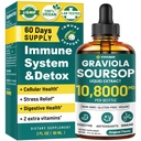 Graviola Soursop Leaf Extract Liquid - Soursop Bitters Liquid, Support Imunity, Relax, Játra a Spánek 124; Non- GMO, Cukr & gluten Free, Original Flavor, 2 Fl Oz