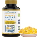 Omega 3 doplněk k rybím oleji - 2000mg s EPA DHA & Vitamin E - bezproblémová, Triple Strength Support for men & Women - 120 Easy Swallow Softgels