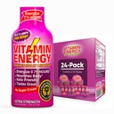 Vitamin Energy B12 11,000% Extra Síla Energy Shot Pink Berry 24 Pack, 260mg přírodní kofein, B12 & B6, nootropic Focus, Vitalita, Nulový cukr, gluten- Free, Vegan, Kosher, 1.93 fl oz