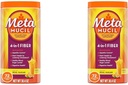 Metamucil Fiber, 4-in-1 Psylium Fiber Supplement Powder with Real Sugar, Orange Smooth Flaused Drink, 72 Doručování (Balení květen Vary), Drsná textura, 1.9 Pound (Balení po 2)