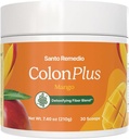 Santo Remedio Colon Plus, Colon Cleanser, Dietní Psylium Husk Fiber a Probiotika dodatek, 30 Služební, Mango Flavor