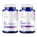 Biocidin G.I. Detox + Gentle Binder & Jaterní GB + žlučník Podpora jater - Nápověda Optimalizace odstranění toxinu a tukové výživy - Aktivní Charcoal, Zeolite, TUDCA & Bitter Byliny (2 produkty)