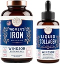 VINDSOR BOTANICALS tekutý kolagen a železo pro ženy Beoty a Wellness Bundle