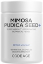 Codeage Organic Mimosa Pudica Seed Capsle - Mimosa Pudica Seeds Supplement - Black Walnut, Cloves, Vidanga, Neem, BioPerine - All in One - Citlivé rostlinné pilulky - Non- GMO & Vegan - 120 Kapsle