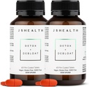 JSHealth Vitamíny Detox a Debloat Játra Zdraví Formule 124; Játra Detox pilulky 124; Defloating Formule s mléčným bodlákem, kurkuma, fenykl 124; Játra čistící dodatek (60 tablet, balení po 2)