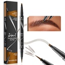 9706 2-in-1 Double-Ended Liquid Eyebrow Pen, 4 Tip Head & 1 Tip Ultra Fine Eyebrow Pen, Snadno nakreslit realistické Obočí, 4 Barva, Vodotěsný (2 # Tmavý Brown)