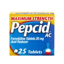 Pepcid AC Maximální síla Heartburn Relief Tablety, OTC Medicine Prevents & Relieves Heartburn & acid Reflux Vzhledem k kyselé inhalaci, 20mg Famotidin Acid Reducer, Fast- acting, 25 ct