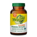 MegaFood Vitamin D3 5000 IU (125 mcg) - Vegetariánské doplňky s vitamínem D3 K2 - Podporuje kosti, zuby, svaly a imunitní zdraví - Certified Non- GMO - 120 Mini kapsle, 120 Služební