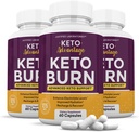 (3 Pack) Keto Výhoda Keto Burn pilulky 1275MG Nový & lepší vzorec Obsahuje jablečný ocet extra panenský olivový olej Powder Green Tea Leaf 180 Kapsle
